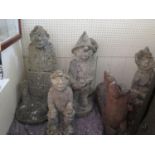 A Collection of Concrete Garden Figures