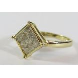 A 9ct Gold Hallmarked and 10K Stamped Diamond Dress Ring, size N, 2.3g with Gemporia certificate