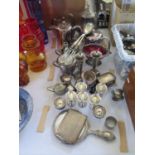 A Selection of Electroplated Silver including egg cups, vases, cigarette case etc.