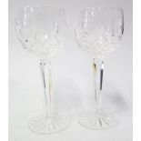 A Set of Eight Waterford Crystal Lismore Hock Glasses