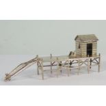 A Hong Kong Silver Miniature of Landing Jetty with winch and hut
