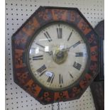 A 19th Century Hexagonal Floral Marquetry Wall Clock