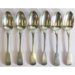 A Set of Six Victorian Silver Desert Spoons, London 1864, H J Lias & Son, 310g