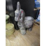 A Concrete Garden Pot in the form of a donkey