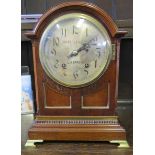 A Russells Ltd. of Liverpool Mahogany 8 Day Chiming Mantle Clock