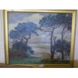 George Hering (1884-1936), Estuary Scene, oil on canvas, framed, 60x49cm