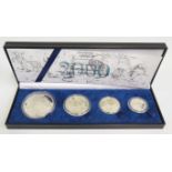 An SA Mint 2000 Wildlife Series The Lion Four Coin Sterling Silver Coin Set, with COA