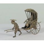 A Hong Kong Silver Miniature of Rickshaw