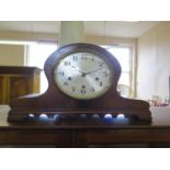 A Walnut Cased Striking Mantle Clock (no pendulum)