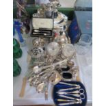 A Selection of Electroplated Silver including entree dishes, tea canister, muffin dish etc.