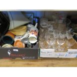 Two Boxes of Oddments including Wedgwood and glassware
