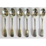 A Set of Six Victorian Silver Egg Spoons, London 1859, Samuel Hayne & Dudley Cater, 109g