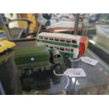A Dinky 293 BP Leyland Atlantean Bus (near mint and boxed) and 623 Army Wagon