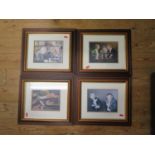 A Set of Four John Woodfull Pencil Signed Prints