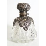 A Victorian Silver Mounted Cut Glass Scent Bottle, Birmingham 1898, Henry Matthews
