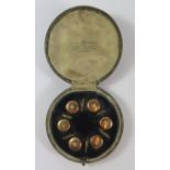 An Alexander Clark & Co. Ltd. Court Jewellers Cased Set of 9ct Gold and Opal Set Studs, 5.2g
