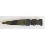 A Victorian Scottish Silver Mounted Dirk, Edinburgh 1900, Young & Tatton, 19cm, missing hardstone