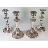 Two Pairs of Sheffield Plate Candlesticks