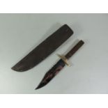 A Wright & Son Bowie Knife with sheath, Schrade Lock Knife and Seber Lock Knife