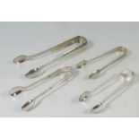 Four Pairs of Sterling Silver Sugar Tongs, 139g