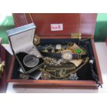 A Box of Costume Jewellery and watches