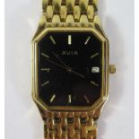 An Avia Gent's Gold Plated Dress Watch, new battery fitted