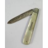 A Victorian Silver and Mother of Pearl Fruit Knife, Sheffield 1896, Arthur Worral Staniforth