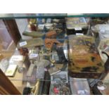 A Collection of Cigarette Lighters including trench art, lacquered box etc.
