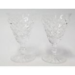 A Set of Six Waterford Crystal Aran Stitch Wine Glasses