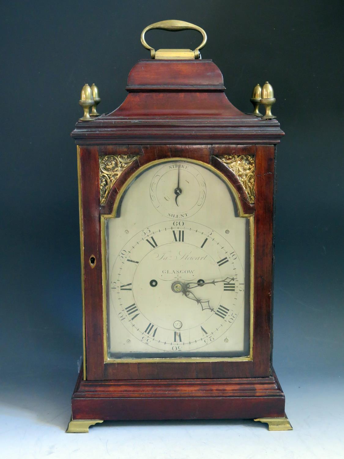 James Stewart of Glasgow _ A George III Scottish Mahogany Cased Bracket Clock with bell top