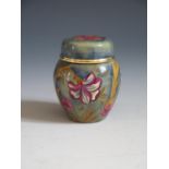 A Modern Moorcroft Enamel Purple Floral Ginger Jar, 5.5cm, dated 98 and initialled CB, boxed