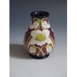 A Modern Moorcroft White Rose at Christmas Pattern Vase, dated 2011, 10cm, boxed