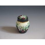 A Modern Moorcroft Enamel White and Purple Floral Ginger Jar, 5.5cm, dated 98, boxed