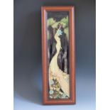 A Modern Moorcroft Wood Nymph Pattern Ltd. Ed. Plaque, dated 2008 94/150 and framed by The Art