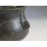 A Chinese Bronze Censer with four character mark to base, 12.5(w)x8(h)cm