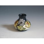 A Modern Moorcroft Daisy May Pattern Small Squat Vase, base marked 2008, 6cm, boxed