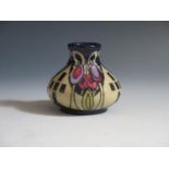 A Modern Moorcroft The Hamlet Pattern Squat Vase, base marked 2013, 6cm, boxed