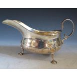 A George V Silver Sauce Boat, Birmingham 1919, Z. Barraclough & Sons, 18.5cm, 202g