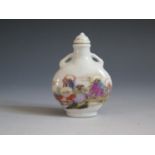 A Chinese Porcelain Snuff Bottle decorated with figures, 7.5cm
