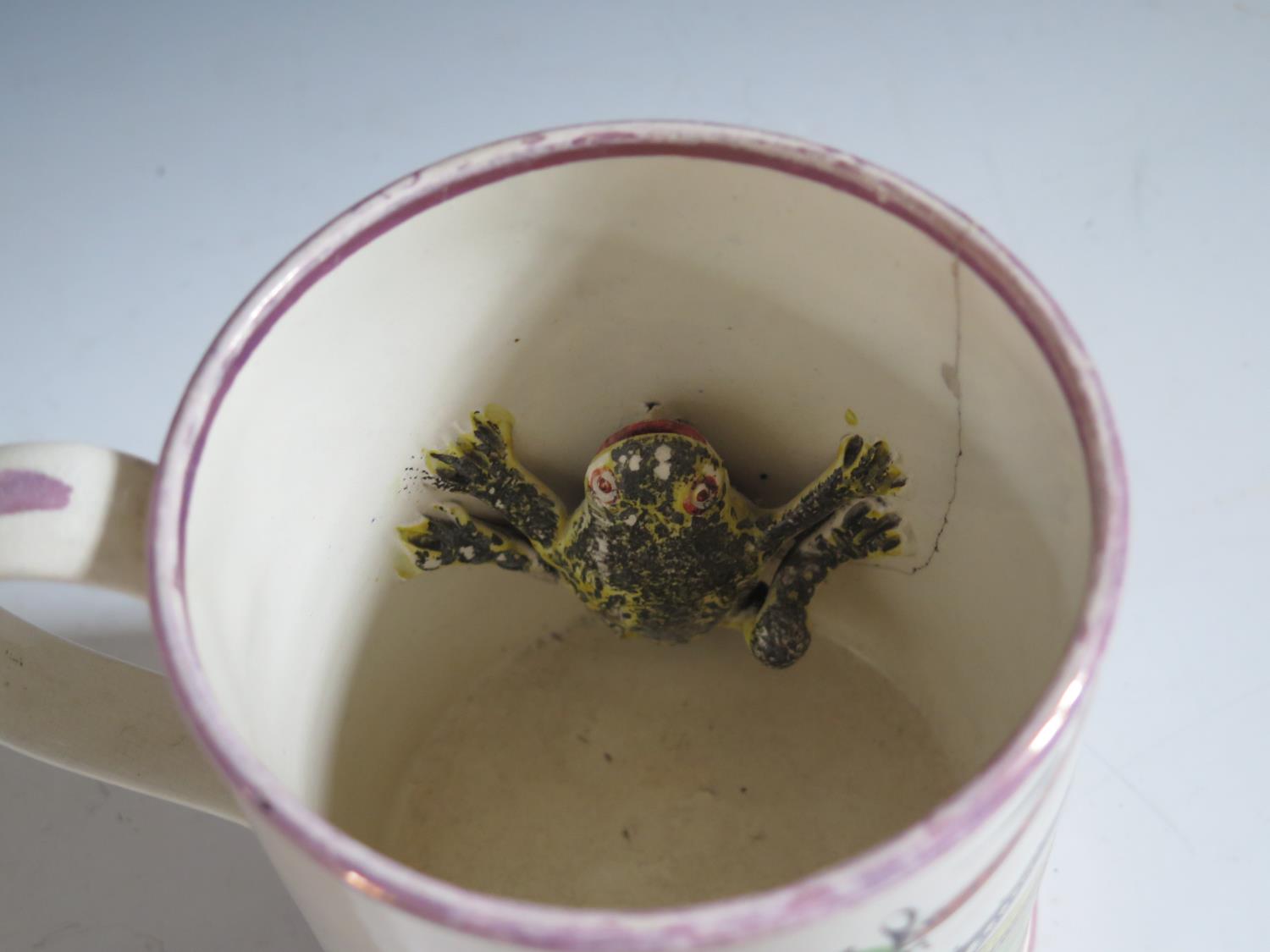 A Sunderland Lustre Frog Mug _ Ann Kipling Sunderland Coal Trade _ with polychrome decoration of The - Image 4 of 5