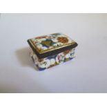 An 18th Century Enamel Hinged Box, hairline to base, 5.5cm long