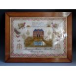 A Victorian Sampler worked by Margaret Morris aged 10 January 25th 1860