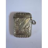 A Boer War Alleman's Creek 1901 Silver Plated Vesta Case, named Barnes