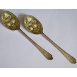 A Pair of George III Silver Berry Spoons, London 1785, Thomas Liddiard, 21.5cm, 98g