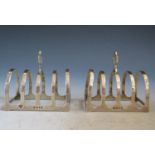 A Pair of George V Silver Four Slot Toast Racks, London 1934/35, Goldsmiths & Silversmiths Co. Ltd.,