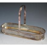 A George VI Pierced Silver Condiment Stand, Sheffield 1938, 23cm long, 240g