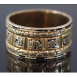 A Victorian 18ct Gold and Black Enamel Gent's Memorial Ring engraved 'John Raimes June 24th 1858,