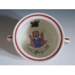 A 19th Century 'Marriage' Thunder Pot, the bowl decorated with an applied frog and figure to