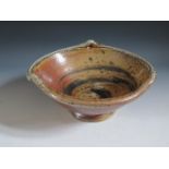 A Large Studio Pottery Stoneware Bowl, unidentified impressed mark to base, 31cm diam. x 14.5cm high