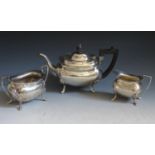 A George V Silver Three Part Coffee Set, Sheffield 1919, Walker & Hall, 1277g